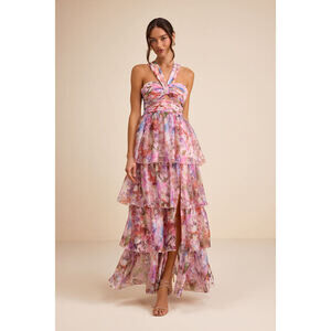 tie shoulder dress midi Wholesale MOQ6 Smocked Floral Tie Shoulder Midi Dress